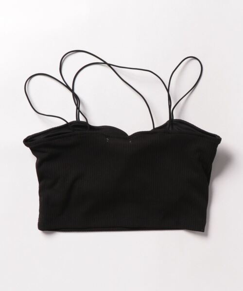 NOMAE（ノーマエ）の「クロスストラップパット付ショートキャミ（キャミソール・レディース・グリーン/ダークブラウン/アイボリー/ブラック・FREE）」の5枚目の写真