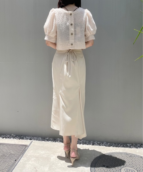 NOMAE（ノーマエ）の「クロスストラップパット付ショートキャミ（キャミソール・レディース・グリーン/ダークブラウン/アイボリー/ブラック・FREE）」の20枚目の写真