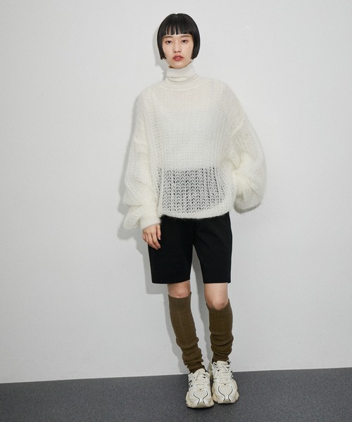 ADAM ET ROPE'（アダムエロペ）の「バルキーニーハイソックス（ソックス/靴下・レディース・オフホワイト/オリーブ・FREE）」の10枚目の写真