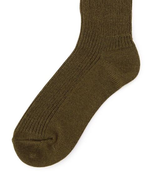 ADAM ET ROPE'（アダムエロペ）の「バルキーニーハイソックス（ソックス/靴下・レディース・オフホワイト/オリーブ・FREE）」の9枚目の写真