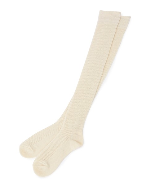 ADAM ET ROPE'（アダムエロペ）の「バルキーニーハイソックス（ソックス/靴下・レディース・オフホワイト/オリーブ・FREE）」の7枚目の写真