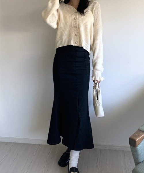 Silly（シリー）の「【韓国コーデに！】デニムマーメイドスカート（デニムスカート・レディース・ブルー/ブラック・SMALL/MEDIUM/LARGE）」の15枚目の写真