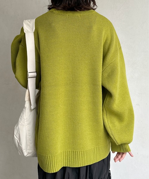 CPCM（シーピーシーエム）の「お花ジャガードBIGニット（ニット/セーター・レディース・アイボリー/ライム/ブラック/ネイビー/ホワイト系その他/イエロー系その他/グレー・FREE）」の20枚目の写真