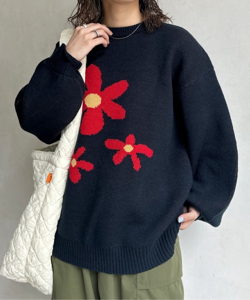 CPCM（シーピーシーエム）の「お花ジャガードBIGニット（ニット
