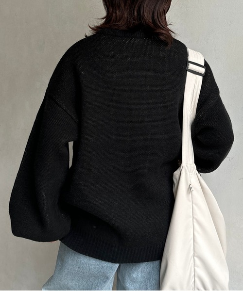 CPCM（シーピーシーエム）の「お花ジャガードBIGニット（ニット/セーター・レディース・アイボリー/ライム/ブラック/ネイビー/ホワイト系その他/イエロー系その他/グレー・FREE）」の9枚目の写真