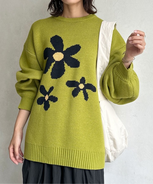 セール】お花ジャガードBIGニット（ニット/セーター）｜CPCM（シーピー