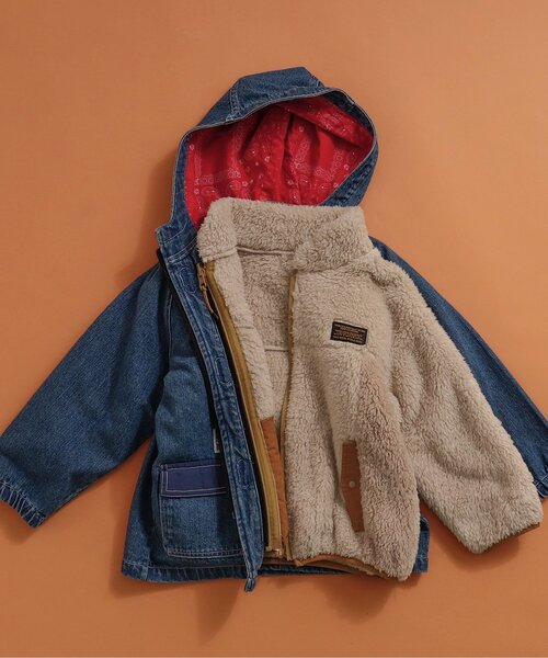 BREEZE（ブリーズ）の「【合体シリーズ】デニム刺繍マウンテンパーカー（マウンテンパーカー・キッズ・インディゴブルー・90/120/110/150/130/100/140）」の11枚目の写真