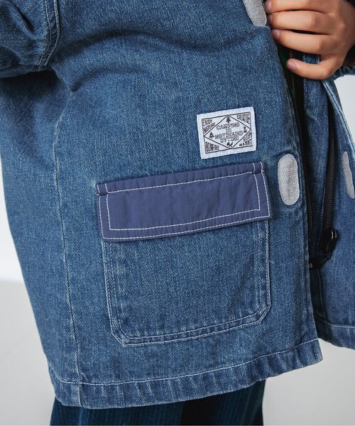 BREEZE（ブリーズ）の「【合体シリーズ】デニム刺繍マウンテンパーカー（マウンテンパーカー・キッズ・インディゴブルー・90/120/110/150/130/100/140）」の17枚目の写真