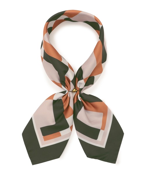 Petit Honfleur（プチオンフルール）の「ワンタッチスカーフ（ストール/ショール・レディース・チャコールグレー/オレンジ/イエロー・フリー）」の2枚目の写真