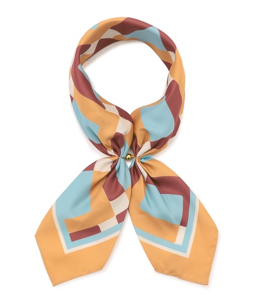 Petit Honfleur（プチオンフルール）の「ワンタッチスカーフ（ストール/ショール・レディース・チャコールグレー/オレンジ/イエロー・フリー）」の5枚目の写真