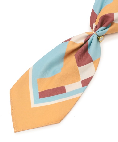 Petit Honfleur（プチオンフルール）の「ワンタッチスカーフ（ストール/ショール・レディース・チャコールグレー/オレンジ/イエロー・フリー）」の7枚目の写真