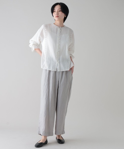 studio CLIP(スタディオクリップ)の「《natural by clip》リネンピースダイタックパンツ(その他パンツ・レディース・グレー/レッド/ブラウン・FREE)」の5枚目の写真