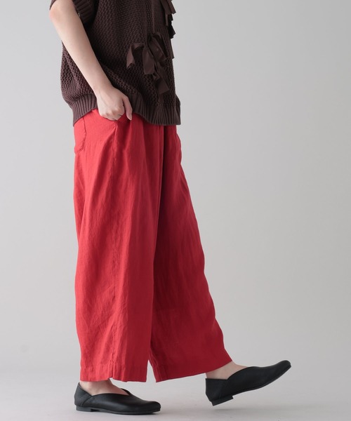 studio CLIP(スタディオクリップ)の「《natural by clip》リネンピースダイタックパンツ(その他パンツ・レディース・グレー/レッド/ブラウン・FREE)」の10枚目の写真