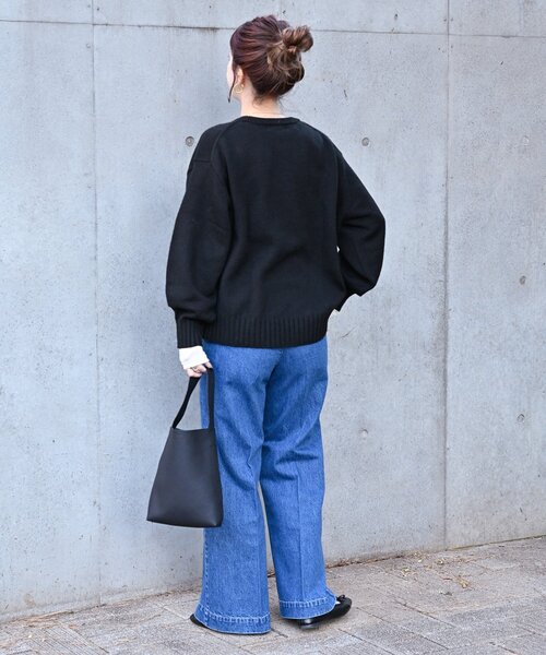 B.C STOCK(ベーセーストック)の「ロゴインターシャプルオーバー(ニット/セーター・レディース・グリーン/チャコールグレー/ブラック・FREE)」の6枚目の写真