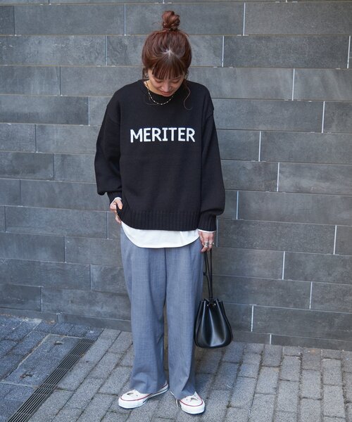 B.C STOCK(ベーセーストック)の「ロゴインターシャプルオーバー(ニット/セーター・レディース・グリーン/チャコールグレー/ブラック・FREE)」の14枚目の写真