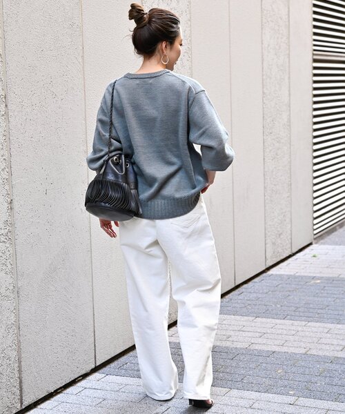 B.C STOCK(ベーセーストック)の「ロゴインターシャプルオーバー(ニット/セーター・レディース・グリーン/チャコールグレー/ブラック・FREE)」の22枚目の写真