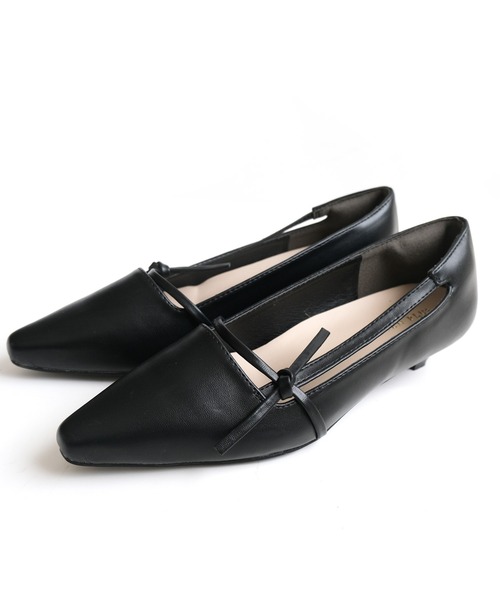 AmiAmi（アミアミ）の「サイドリボンローヒールパンプス/ポインテッドトゥ3センチヒール（パンプス・レディース・シルバー/ブラック/グレイッシュベージュ・L/LL/M/S）」の21枚目の写真