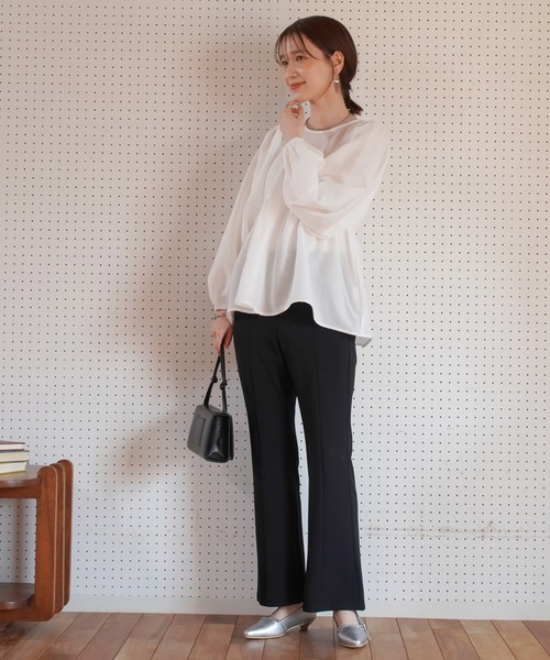 AmiAmi（アミアミ）の「サイドリボンローヒールパンプス/ポインテッドトゥ3センチヒール（パンプス・レディース・シルバー/ブラック/グレイッシュベージュ・L/LL/M/S）」の10枚目の写真