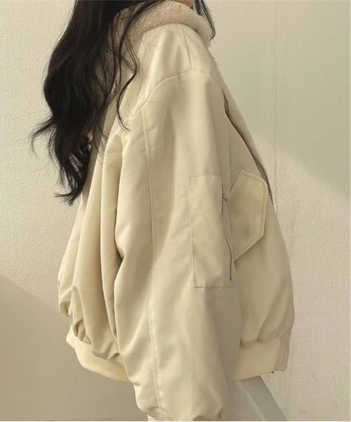 Burner（バーナー）の「【OKUOKU　0909】 ブルゾン リバーシブル oku-outer-696857244818-56 U（MA-1・レディース・ブラック/オフホワイト・M/L）」の10枚目の写真