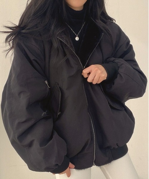 Burner（バーナー）の「【OKUOKU　0909】 ブルゾン リバーシブル oku-outer-696857244818-56 U（MA-1・レディース・ブラック/オフホワイト・M/L）」の13枚目の写真