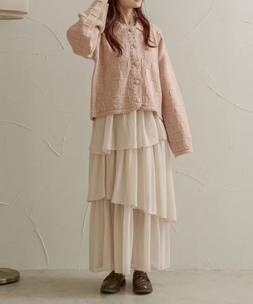 Ambre Neige(アンブルネージュ)の「ブロックニットジャケット/【WEB/EC限定商品】(その他アウター・レディース・ブラック/アイボリー/ベビーピンク・FREE)」の13枚目の写真