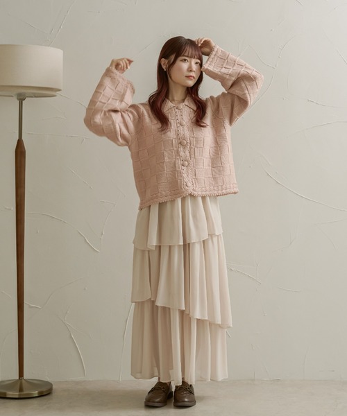 Ambre Neige(アンブルネージュ)の「ブロックニットジャケット/【WEB/EC限定商品】(その他アウター・レディース・ブラック/アイボリー/ベビーピンク・FREE)」の15枚目の写真