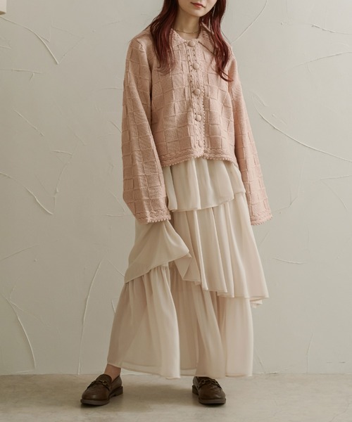 Ambre Neige(アンブルネージュ)の「ブロックニットジャケット/【WEB/EC限定商品】(その他アウター・レディース・ブラック/アイボリー/ベビーピンク・FREE)」の14枚目の写真
