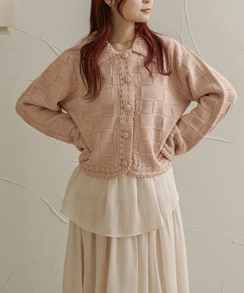 Ambre Neige(アンブルネージュ)の「ブロックニットジャケット/【WEB/EC限定商品】(その他アウター・レディース・ブラック/アイボリー/ベビーピンク・FREE)」の11枚目の写真