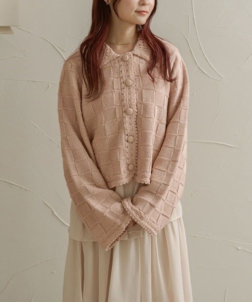 Ambre Neige(アンブルネージュ)の「ブロックニットジャケット/【WEB/EC限定商品】(その他アウター・レディース・ブラック/アイボリー/ベビーピンク・FREE)」の12枚目の写真