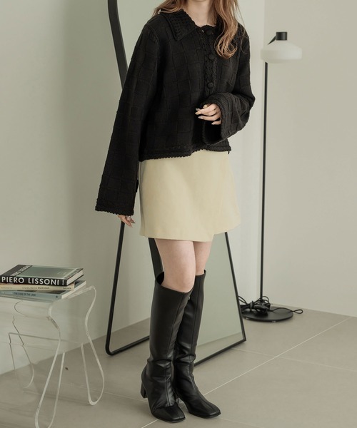 Ambre Neige(アンブルネージュ)の「ブロックニットジャケット/【WEB/EC限定商品】(その他アウター・レディース・ブラック/アイボリー/ベビーピンク・FREE)」の9枚目の写真