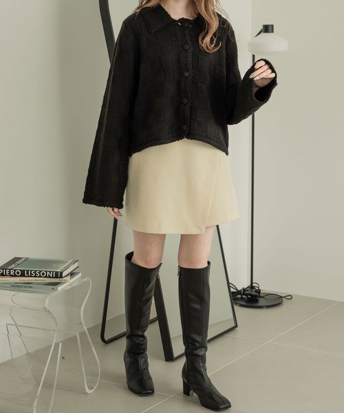 Ambre Neige(アンブルネージュ)の「ブロックニットジャケット/【WEB/EC限定商品】(その他アウター・レディース・ブラック/アイボリー/ベビーピンク・FREE)」の10枚目の写真