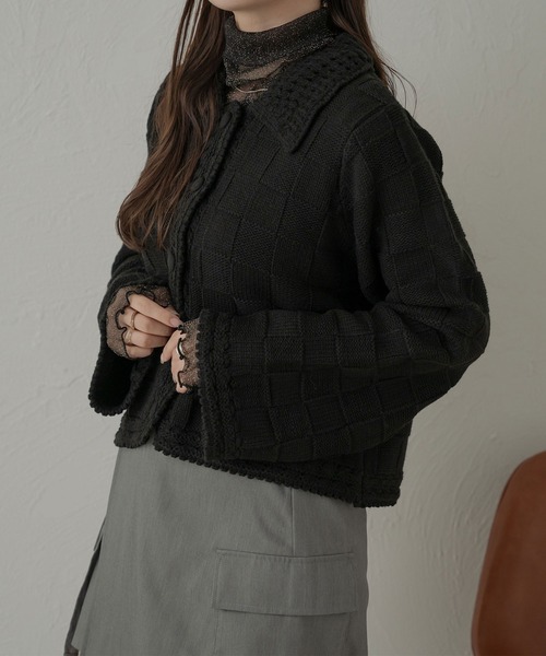 Ambre Neige(アンブルネージュ)の「ブロックニットジャケット/【WEB/EC限定商品】(その他アウター・レディース・ブラック/アイボリー/ベビーピンク・FREE)」の22枚目の写真