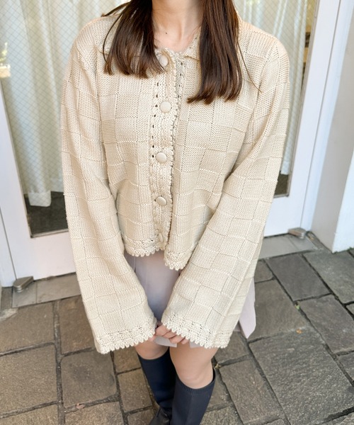 Ambre Neige(アンブルネージュ)の「ブロックニットジャケット/【WEB/EC限定商品】(その他アウター・レディース・ブラック/アイボリー/ベビーピンク・FREE)」の21枚目の写真
