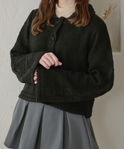 Ambre Neige(アンブルネージュ)の「ブロックニットジャケット/【WEB/EC限定商品】(その他アウター・レディース・ブラック/アイボリー/ベビーピンク・FREE)」の19枚目の写真