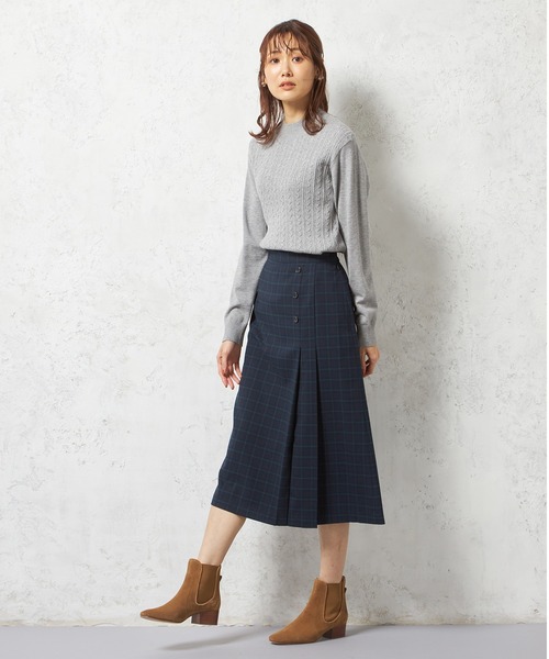 DECOY SINCE 1981（デコイシンスイチキュウハチイチ）の「ラップ風スカート（スカート・レディース・ブラウン/ネイビー/ブルー・70/64/67）」の10枚目の写真