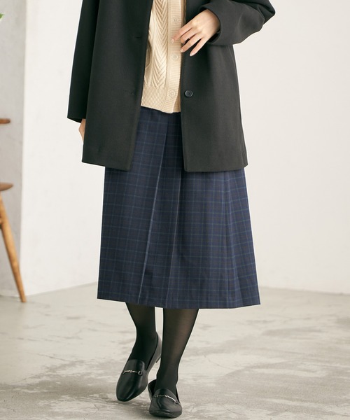 DECOY SINCE 1981（デコイシンスイチキュウハチイチ）の「ラップ風スカート（スカート・レディース・ブラウン/ネイビー/ブルー・70/64/67）」の17枚目の写真