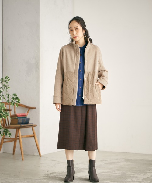 DECOY SINCE 1981（デコイシンスイチキュウハチイチ）の「ラップ風スカート（スカート・レディース・ブラウン/ネイビー/ブルー・70/64/67）」の15枚目の写真