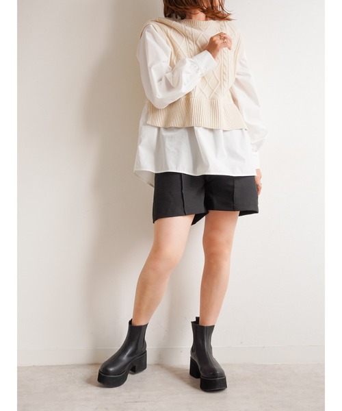 Fabby fabby（ファビィーファビィー）の「厚底サイドゴアブーツ（ブーツ・レディース・ブラック/ブラウン・MEDIUM/LARGE/SMALL）」の13枚目の写真