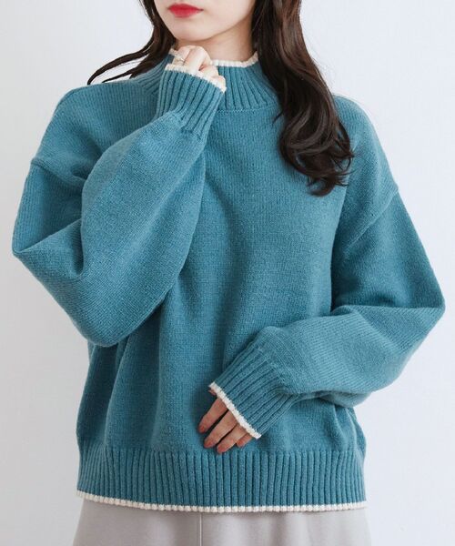 RETRO GIRL（レトロガール）の「バイカラーニットPO（ニット/セーター・レディース・ホワイト/ブルー/オレンジ/ブラック/ホワイト系その他・FREE）」の4枚目の写真