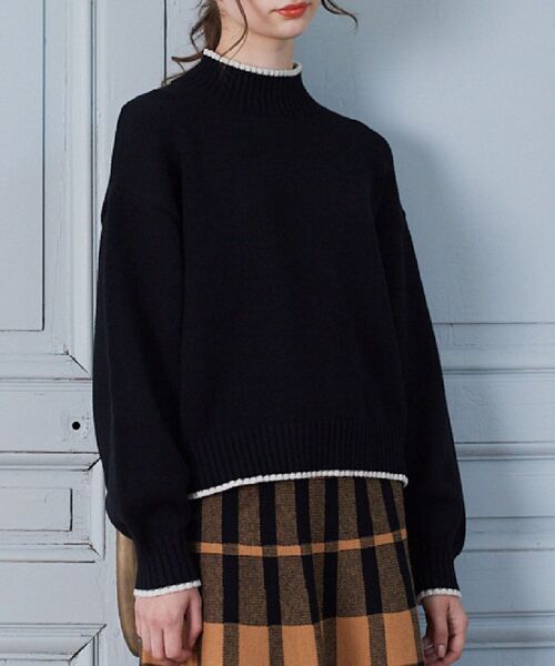 RETRO GIRL（レトロガール）の「バイカラーニットPO（ニット/セーター・レディース・ホワイト/ブルー/オレンジ/ブラック/ホワイト系その他・FREE）」の3枚目の写真