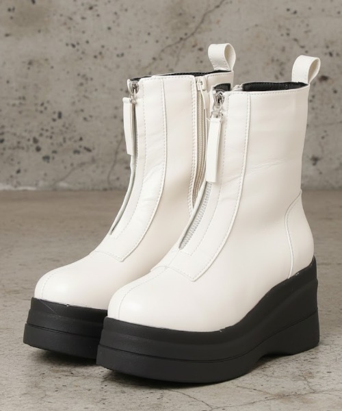 【セール】LOVEHUNTER / トリプルソール 厚底フロントジップショートブーツ（ブーツ）｜LOVEHUNTER（ラブハンター） 5,114円