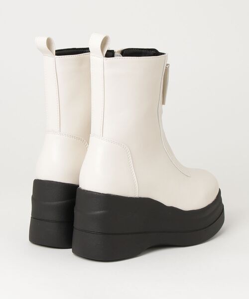 LOVEHUNTER(ラブハンター)の「LOVEHUNTER/+8cm 軽量厚底 トリプルソール フロントジップショートブーツ(1620)(ブーツ・レディース・ブラック/アイボリー・43/M/SS/42/44/41/LL/L/S/40)」の3枚目の写真