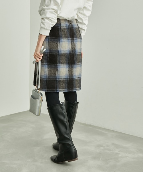 ROPE' PICNIC（ロペピクニック）の「☆リンクコーデ/シャギーチェック台形スカート（スカート・レディース・ブルー系その他6/ブラック/キャメル/キナリ/ホワイト系その他2・38/36）」の10枚目の写真