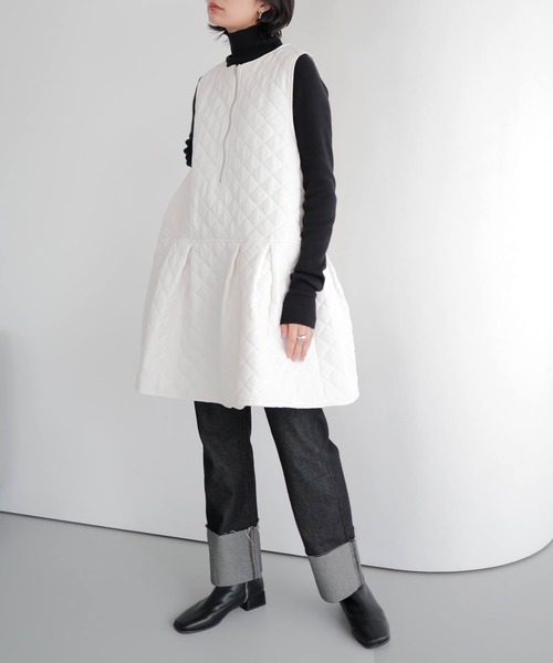 LIAN（リアン）の「キルティングフロントジップミニワンピース  