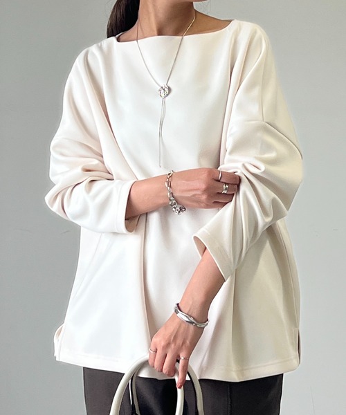 un dix cors(アンディコール)の「ルーズシルエットネックカットソー(Tシャツ/カットソー・レディース・レッド/ブラック/アイボリー・FREE)」の8枚目の写真