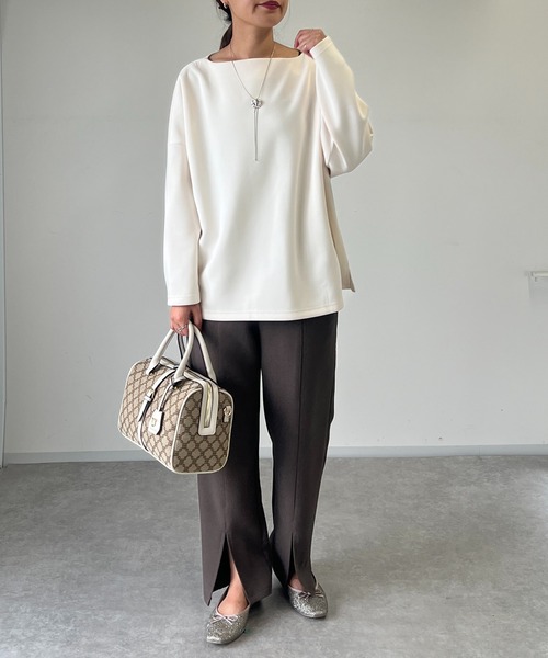 un dix cors(アンディコール)の「ルーズシルエットネックカットソー(Tシャツ/カットソー・レディース・レッド/ブラック/アイボリー・FREE)」の12枚目の写真