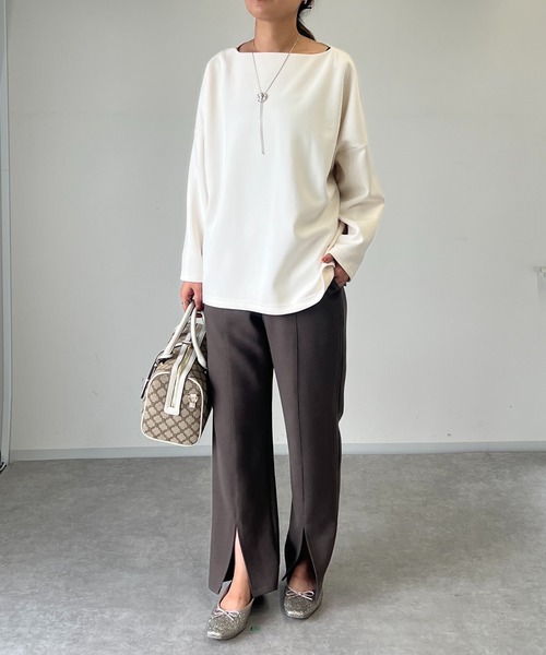 un dix cors(アンディコール)の「ルーズシルエットネックカットソー(Tシャツ/カットソー・レディース・レッド/ブラック/アイボリー・FREE)」の13枚目の写真