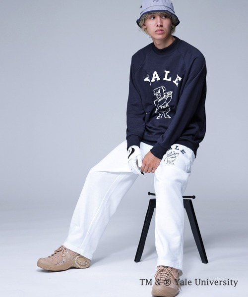 antiqua(アンティカ)の「YALE ロゴプリントパンツ(その他パンツ・レディース・ネイビー/ブラック/オフホワイト・M/S/L)」の5枚目の写真