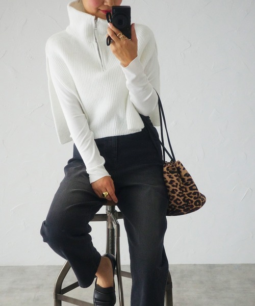 each（イーチ）の「ハーフジップベスト（ベスト・レディース・グレー/ベージュ/ブラック/ホワイト・FREE）」の20枚目の写真