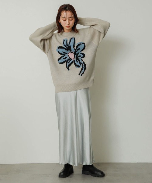 SENSE OF PLACE by URBAN RESEARCH(センスオブプレイスバイアーバンリサーチ)の「『ユニセックス』ポップアートフラワージャガードセーター(ニット/セーター・メンズ・ライトベージュ/グリーン/ブルー/ブラック・MEDIUM/LARGE)」の10枚目の写真